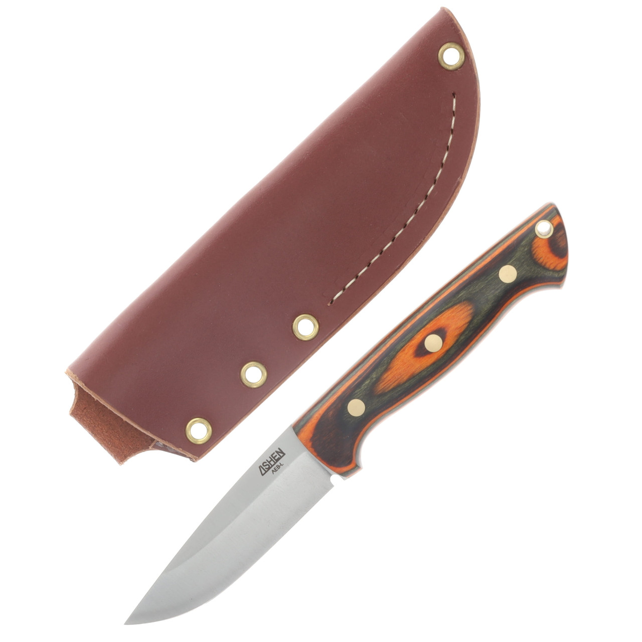Lishen Knives Dakota Fixed Blade Southwest Dymalux Handle Brass Pins LKDAKSWDYM