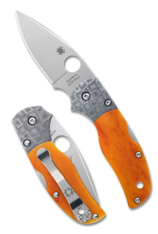 Spyderco Native 5 Folding Knife 50th Anniversary Amber Bone CPM S90V SPC41BA50TH