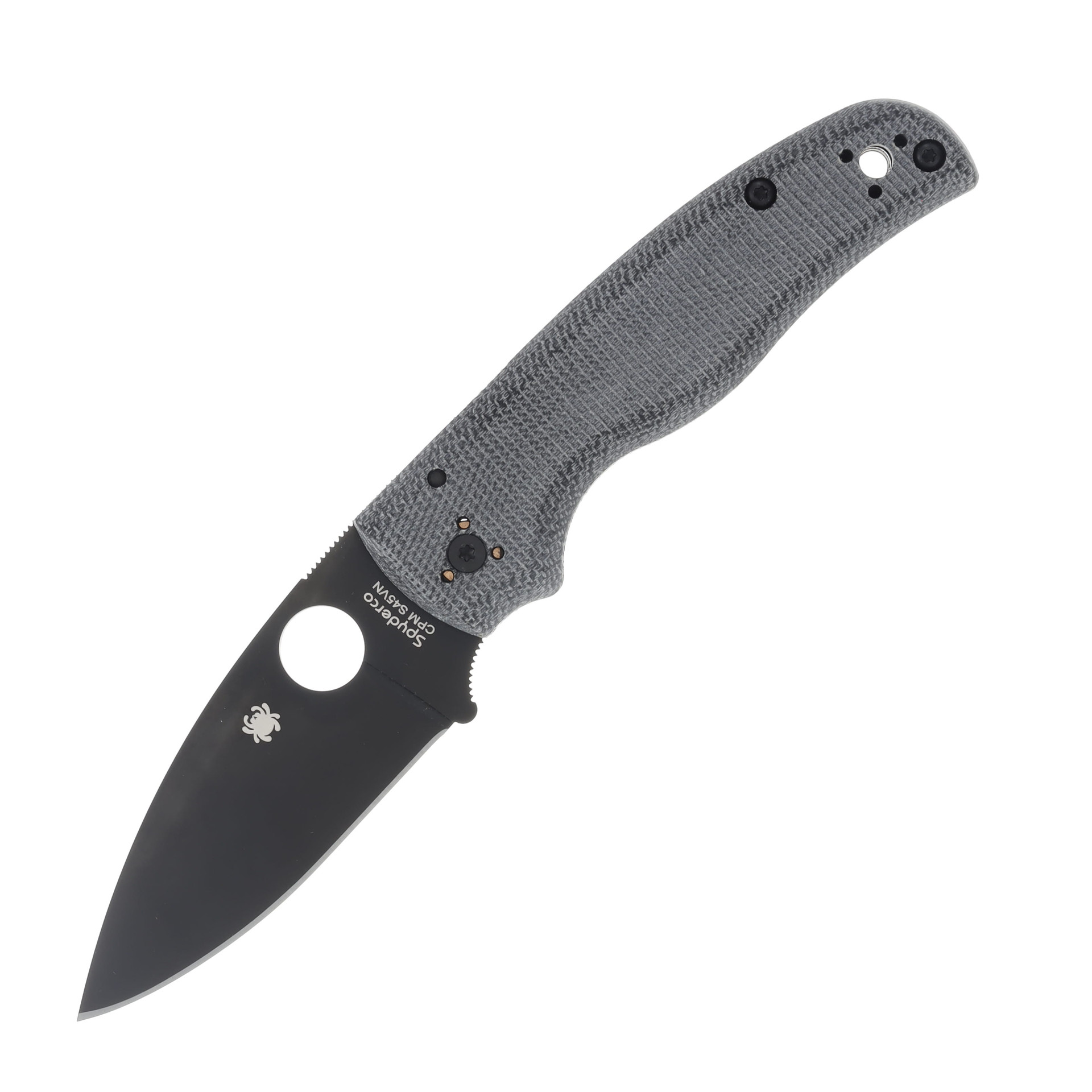 Spyderco SMKW Exclusive Smoky Gray Shaman with Gray Canvas Micarta