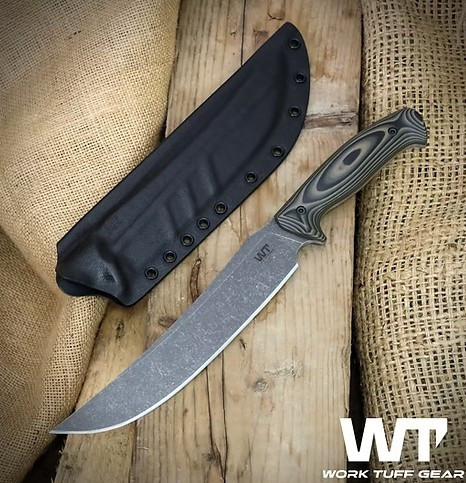 Work Tuff Gear Atayal-C Fixed Knife Jungle Camo Handle Dark Wash SK85 Blade