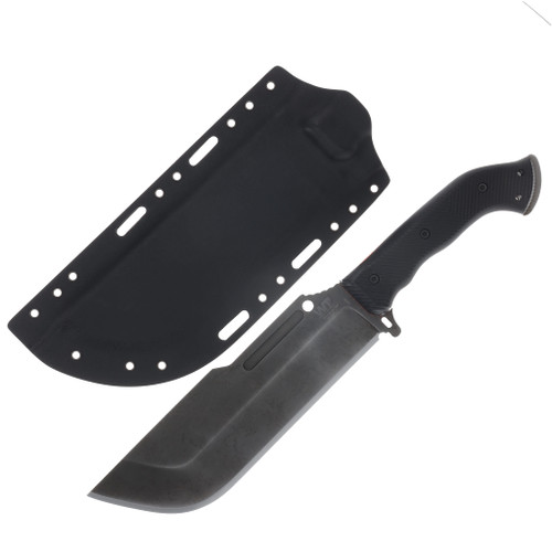 Work Tuff Gear Ares-Gen 2-NC Fixed Knife Blk Textured G-10 W/Orange Liner- APO SK85 Bld SK85-APOBG10B