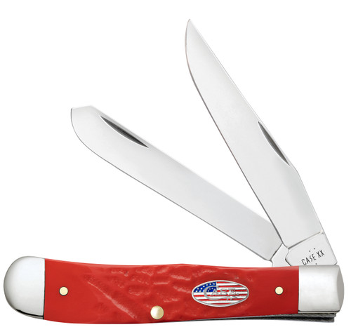 Case XX Rough Jigged Red Synthetic Trapper Folding Knife CA30690