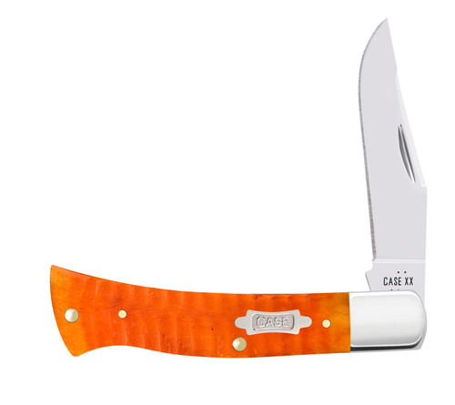 Case XX Carbon Steel Persimmon Orange Gator Jigged Bone Axe Handle Folding Knife CA38076