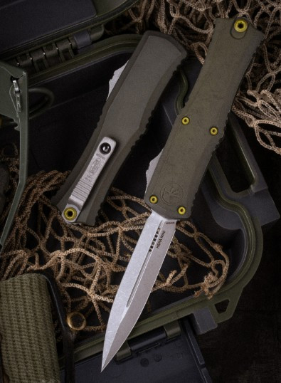 Microtech Hera II Mini OTF Auto T/E APO Standard Distressed Grenade Green AUMT1704M10DGGU25