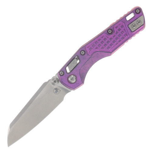 Microtech MSI Mini RAM-LOK Folder MS STNWSH Purple Haze Frag TI W/ Purple Accent MT210M10FRMS6