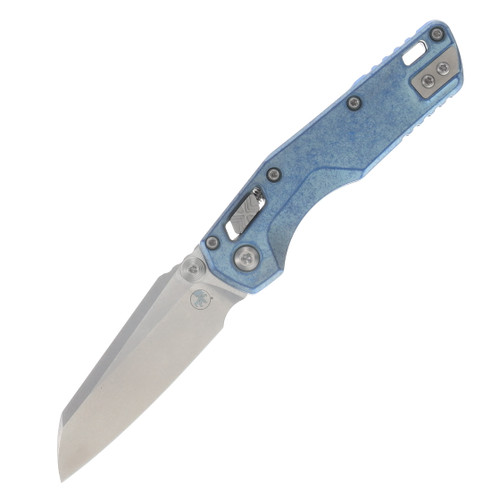 Microtech MSI Mini- RAM-LOK Folder MS STNWSH Ice Blue Slab Slide TI W/Blue Accent MT210M10MS7