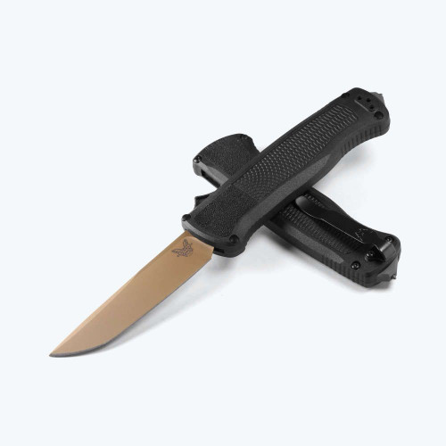 Benchmade Shootout OTF Automatic Knife FDE PVD S30V Tanto/CF-Elite AUBM5370FE-08
