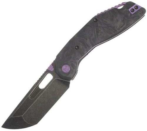 Ketuo Yakuza Purple Black Shredded Carbon Fiber Flipper Linerlock