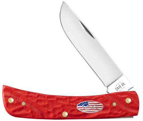 Case Sod Buster Jr. Rough Jigged Red Synthetic W/Stars and Stripe Shield CA39968