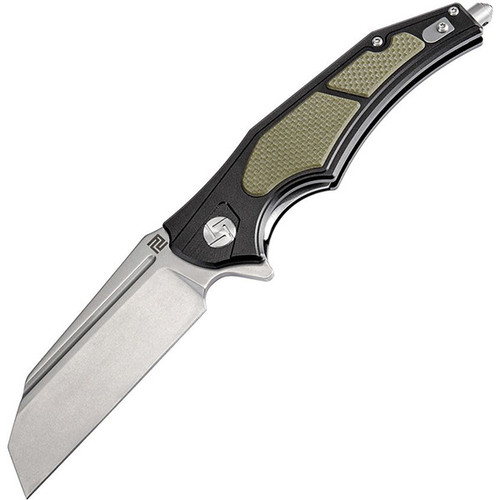 Artisan Cutlery Apache Nomad Folding Knife 3.7in Plain Stonewash Wharncliffe