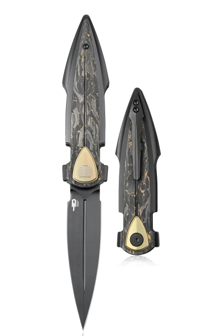 Bestech Ika Tashi Bharucha Integral Dagger | Gold Marble CF M390