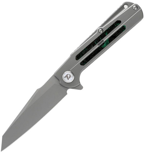 Dreamtech Framelock/Titanium with Green Fluorescence Carbon Fiber