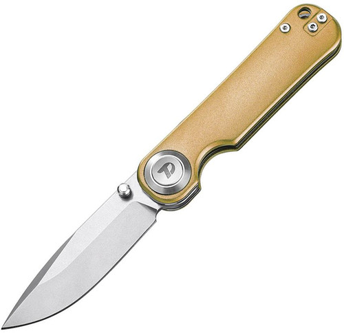 Dreamtech Gold Titanium VG-10 Flipper Button Lock Folding Knife