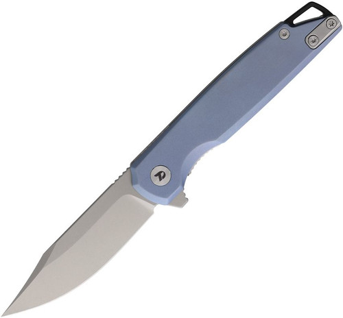 Dreamtech Linerlock D2 Satin Clip Point Blue Anodized Titanium