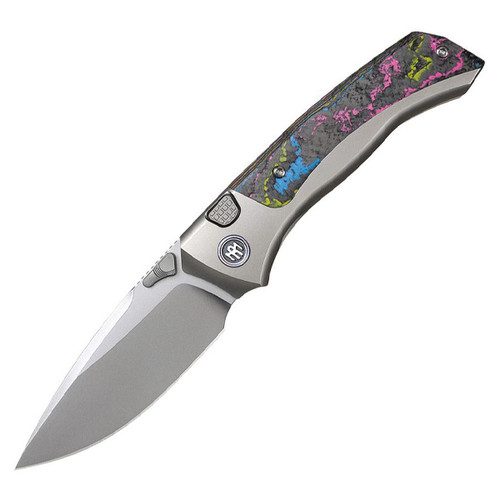 Remette Knives RT-Steed Folding Knife Pearlescent M390/Titanium and 80's CamoCarbon RTWS-TCBA