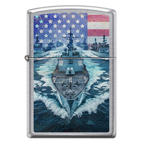 Zippo USA 250th Anniversary Limited Edition Aircraft Carrier Street Chrome Lighter ZP127894
