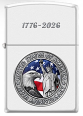 Zippo USA 250th Anniversary Limited Edition 1776-2026 White Matte Lighter ZP127906
