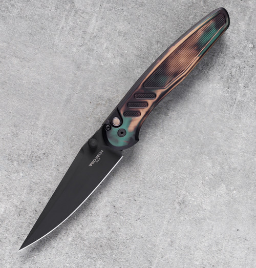 ProTech Avalon Automatic Knife DLC Black Magnacut/Knurled Shipwreck Aluminum Peace Neighbor Collaboration PN1103-SHIPWRECK