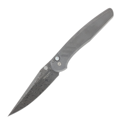 ProTech Auto Avalon Custom 004 Chad Nichols Boomerang Damascus/Knurled 17-4 Heat Treated Steel
