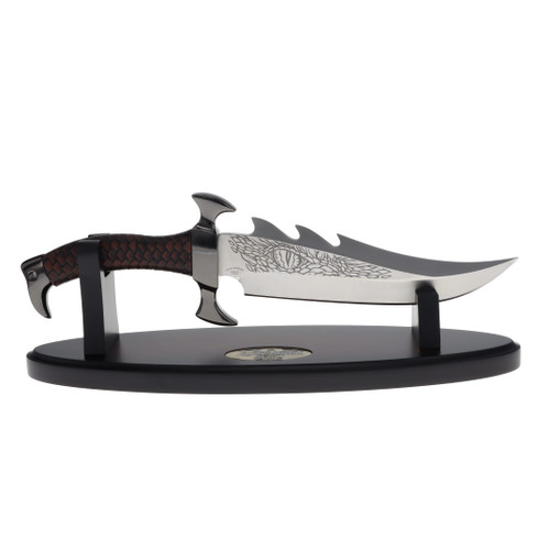 Ole Smoky SMKW Exclusive Dragon Eye Fantasy Knife with Leather Sheath and Custom Knife Stand OS415