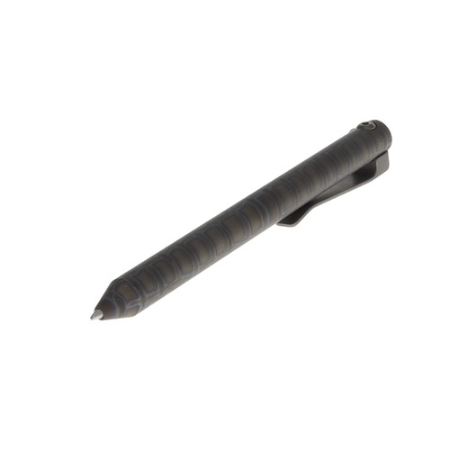 Maverick Customs Flipper Universal Pen Flamed Frog Titanium with Butterscotch Micarta Flipper and Milled Titanium Clip  MCFFTBBMFMTC