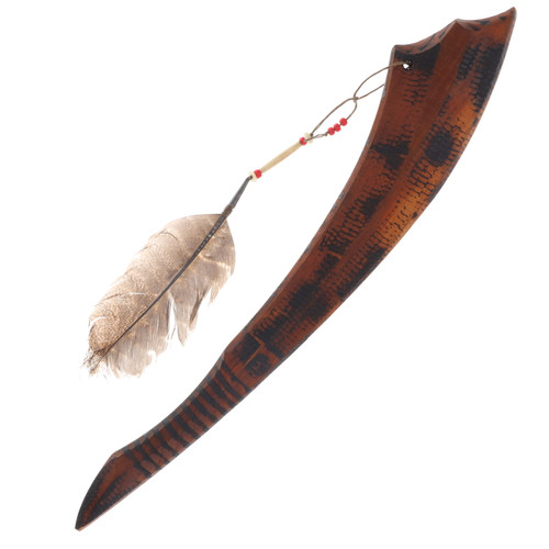 RMJ Tactical Creek Red Stick - Red W/ Beads and Feather RMJCREEKSTKRBF