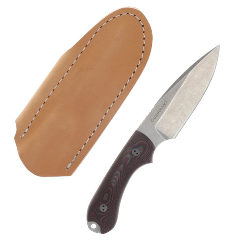 Bradford SMKW Exclusive Guardian 3 Fixed Blade Knife Stonewash MagnaMax/3D Chocolate Brown Richlite BRAD3680