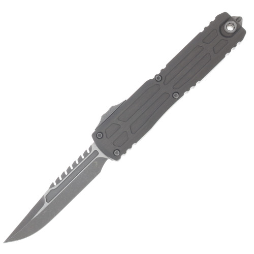 Microtech Ultratech EX-ZBP Interceptor Signature Series OTF Automatic Knife Apocalyptic/Natural Clear Aluminum AUMT1117EX10APNCS