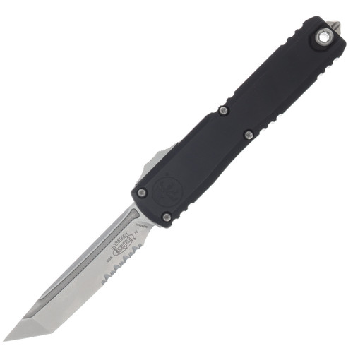 Microtech Ultratech Gen IV OTF Automatic Knife Partially Serrated Stonewash T/E Black AUMT1123411