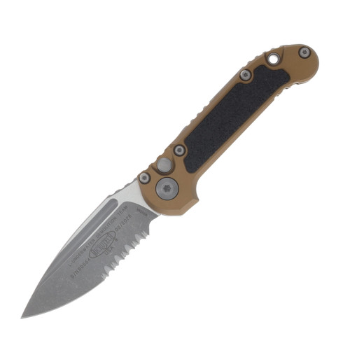 Microtech LUDT Gen III Automatic Knife Partially Serrated Apocalyptic S/E Tan AUMT113511APTA