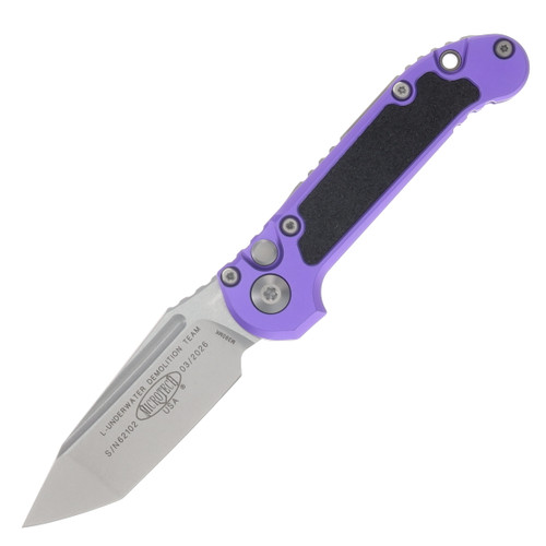 Microtech LUDT Gen III Automatic Knife Stonewash T/E Purple AUMT113610PU
