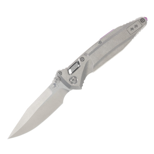 Microtech Socom Delta RAM-LOK Spear Point MS Folder STNWSH- STNWSH TI W/ Purple