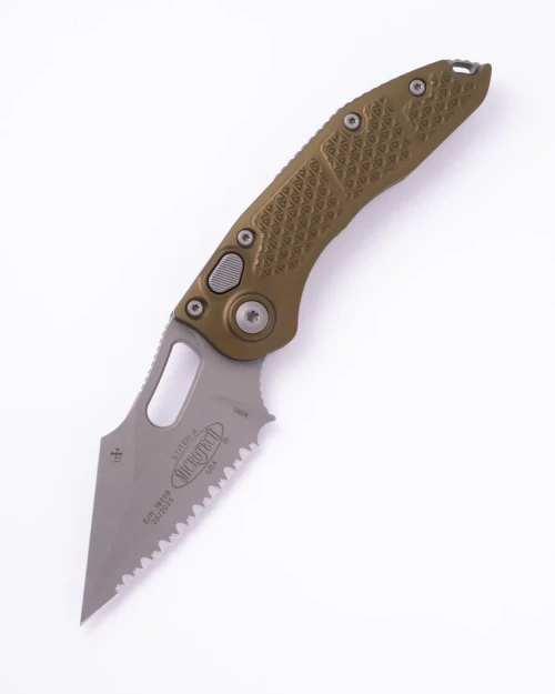 Microtech Stitch OTS Auto S/E Apocalyptic Serrated Olive Drab Aluminum AUMT16912APOD