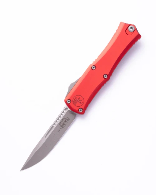 Microtech Hera II Mini OTF Auto S/E Stonewashed Standard Red 6ALV4 Titanium AUMT1703M10RD