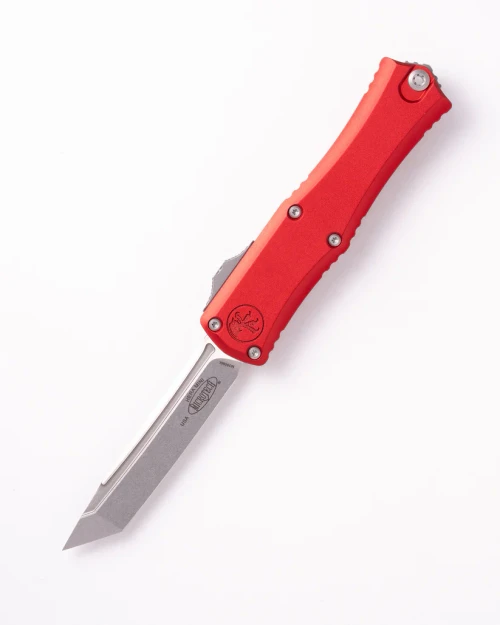 Microtech Hera II Mini OTF Auto T/E Stonewash Standard Red Aluminum AUMT1704M10RD