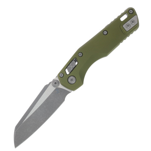 Microtech MSI Mini RAM-LOK Folding Knife Apocalyptic S/E OD Green Fluted Aluminum MT210M10APFLOD