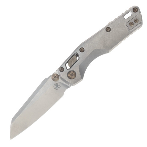 Marfione Select MSI Mini RAM-LOK Folding Knife Stonewash/Stonewash Slab Side Titanium with Flamed Titanium Accents MT210M10MS5