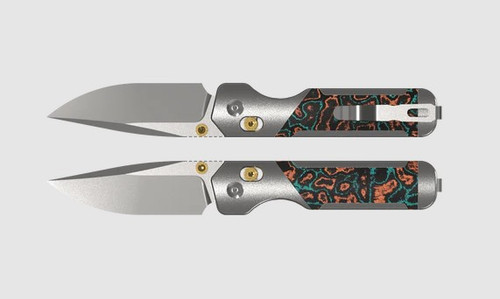 Kizer Militaw 315 Clutch Lock Folding Knife Satin Elmax/Aluminum & Shipwreck CamoCarbon KI3634.31CDA2