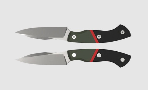 Kizer Hissbite Fixed Blade Knife Satin AEB-L/Olive Green, Black & Red G-10 1109A2