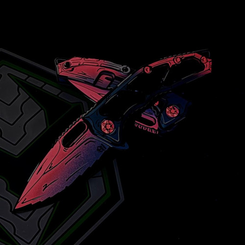 Heretic Medusa Manual Folding Knife UV Reflective Cel Shaded Miami Vice Tanto H009-CS-MV