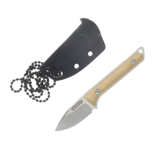 Griffin Scout Medic Fixed Blade Satin Magnacut - Titanium Textured Brass GRIFFSMSATTXTRDBRSS