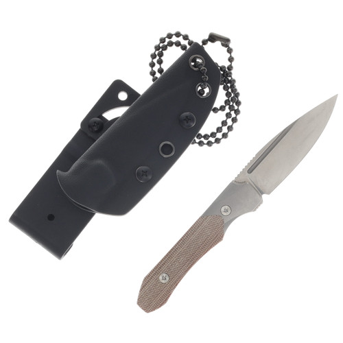 Griffin X-Limited Fixed Blade Stonewash Magnacut - Titanium Natural Micarta GRIFFSMSWNM