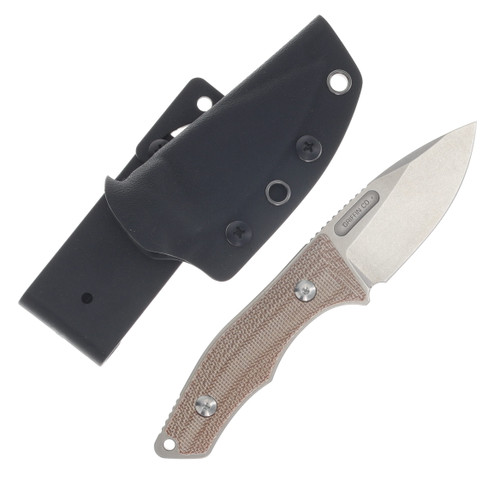 Griffin Scout 2.5 Fixed Blade Stonewash Magnacut - Titanium Natural Micarta GRIFFS2.5SWNM