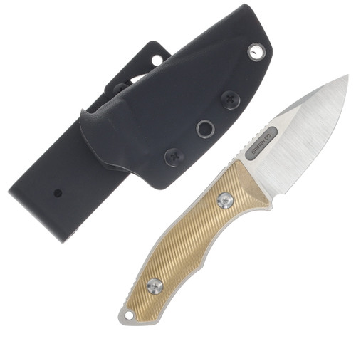 Griffin Scout 2.5 Fixed Blade Satin Magnacut - Titanium Textured Brass GRIFFS2.5SATTXTRDBRSS