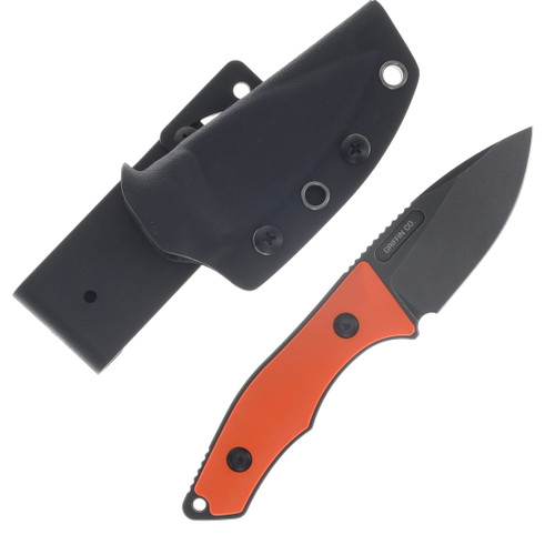 Griffin Scout 2.5 Fixed Blade Blackwash Magnacut - Titanium Orange G10 GRIFFS2.5BWORNGG10