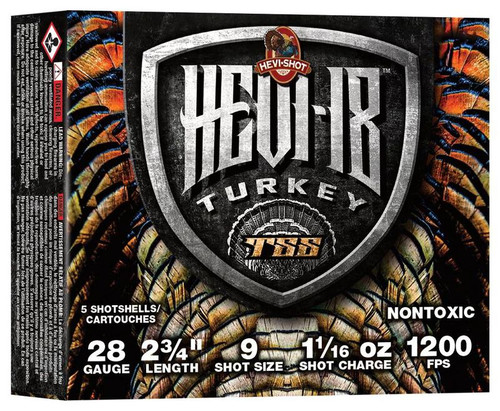 HEVI-18 TSS Turkey 28GA 2-3/4in 9 Shot 11/16oz 1200fps 5 Rounds HS7259