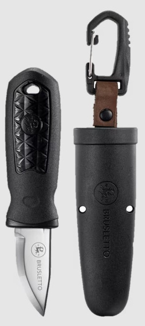 Brusletto Kongla Fixed Blade Black TPE Rubber Handle 1.4116 Blade W/Sheath