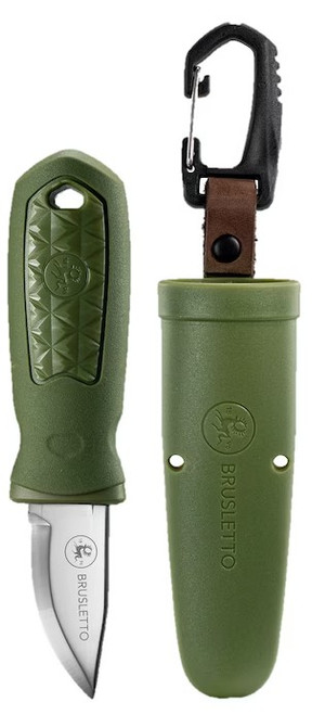 Brusletto Kongla Fixed Blade OD Green TPE Rubber Handle 1.4116 Blade W/Sheath