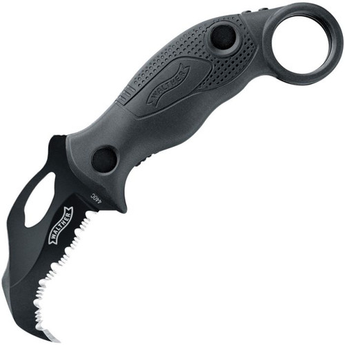 Walther KDK Karambit Folding Defense Knife Blackout Serrated
