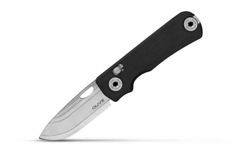 Olive Knives Lenta Folding Knife Black G10 Handle Elmax Drop Point Blade LNT-G10BLK-EL